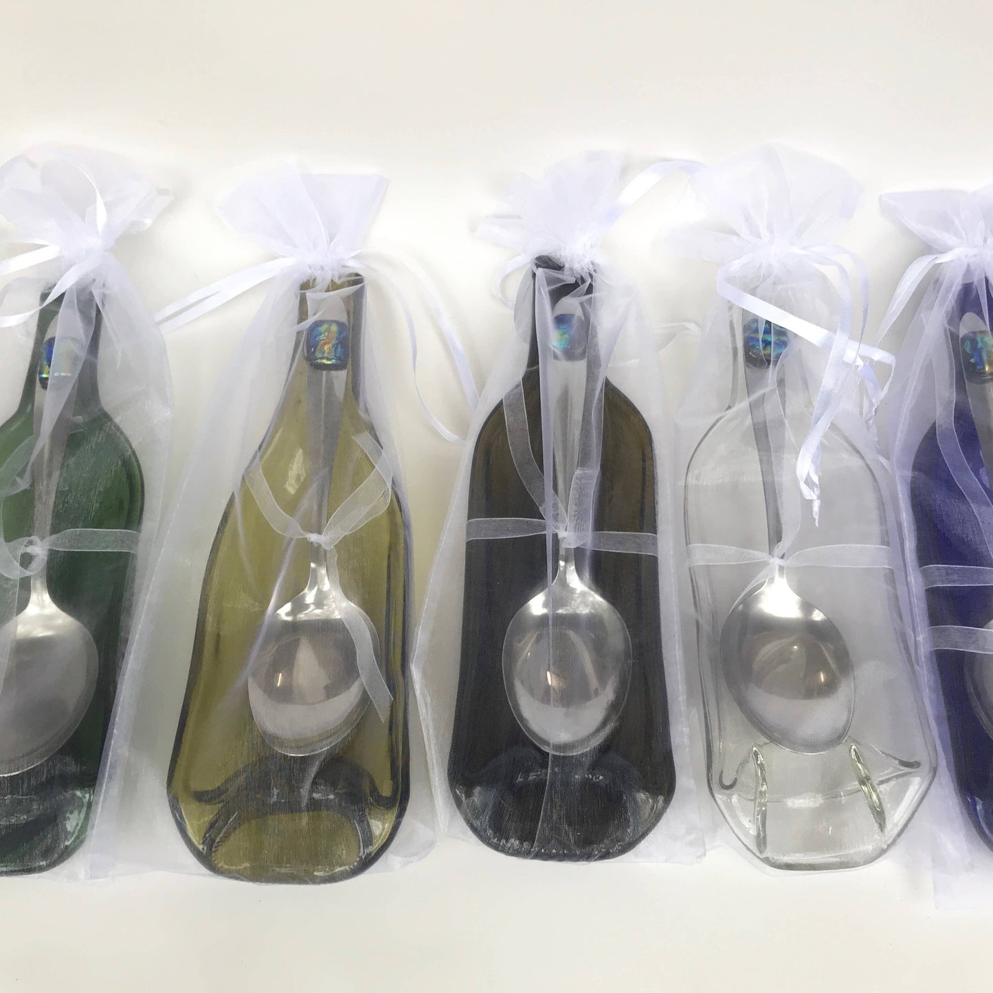 Recycled Wine Bottle Server/Spoon Rest: Clear
