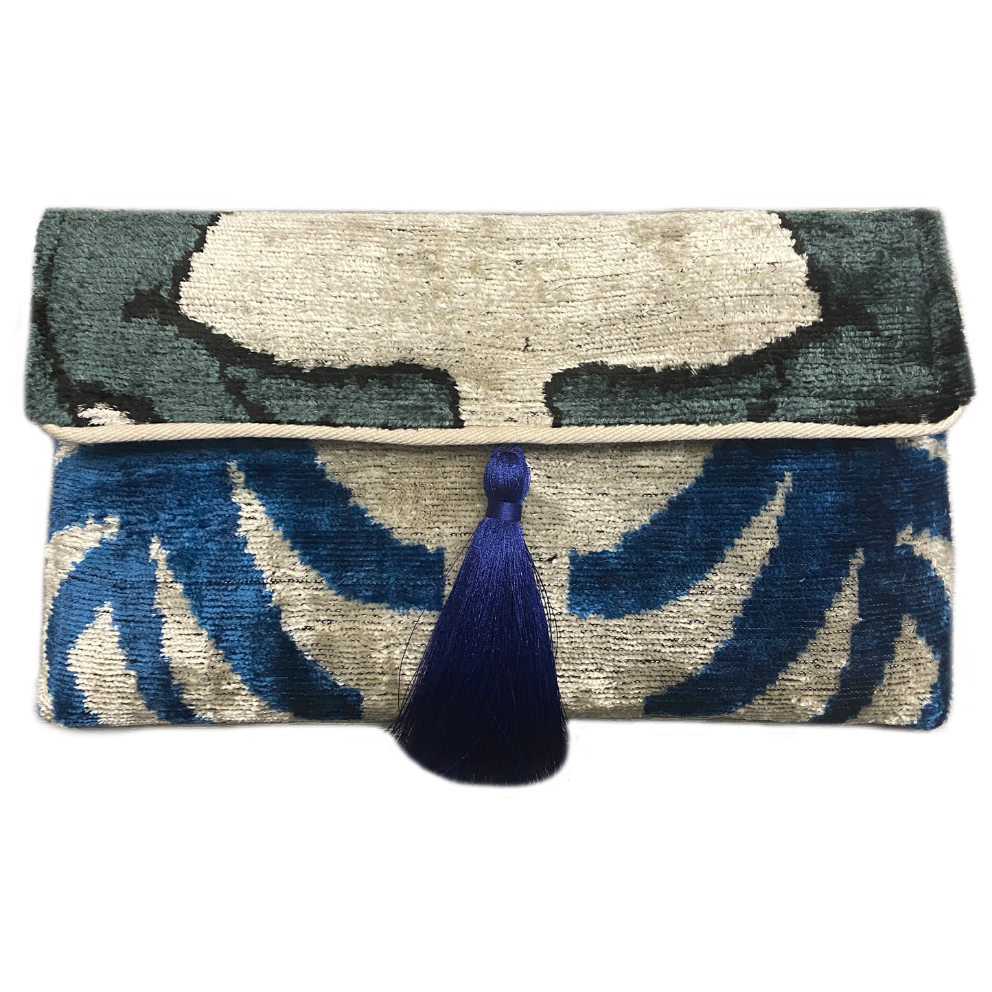 Ikat Assorted Velvet Clutch/Crossbody Bag: Wild Orchid