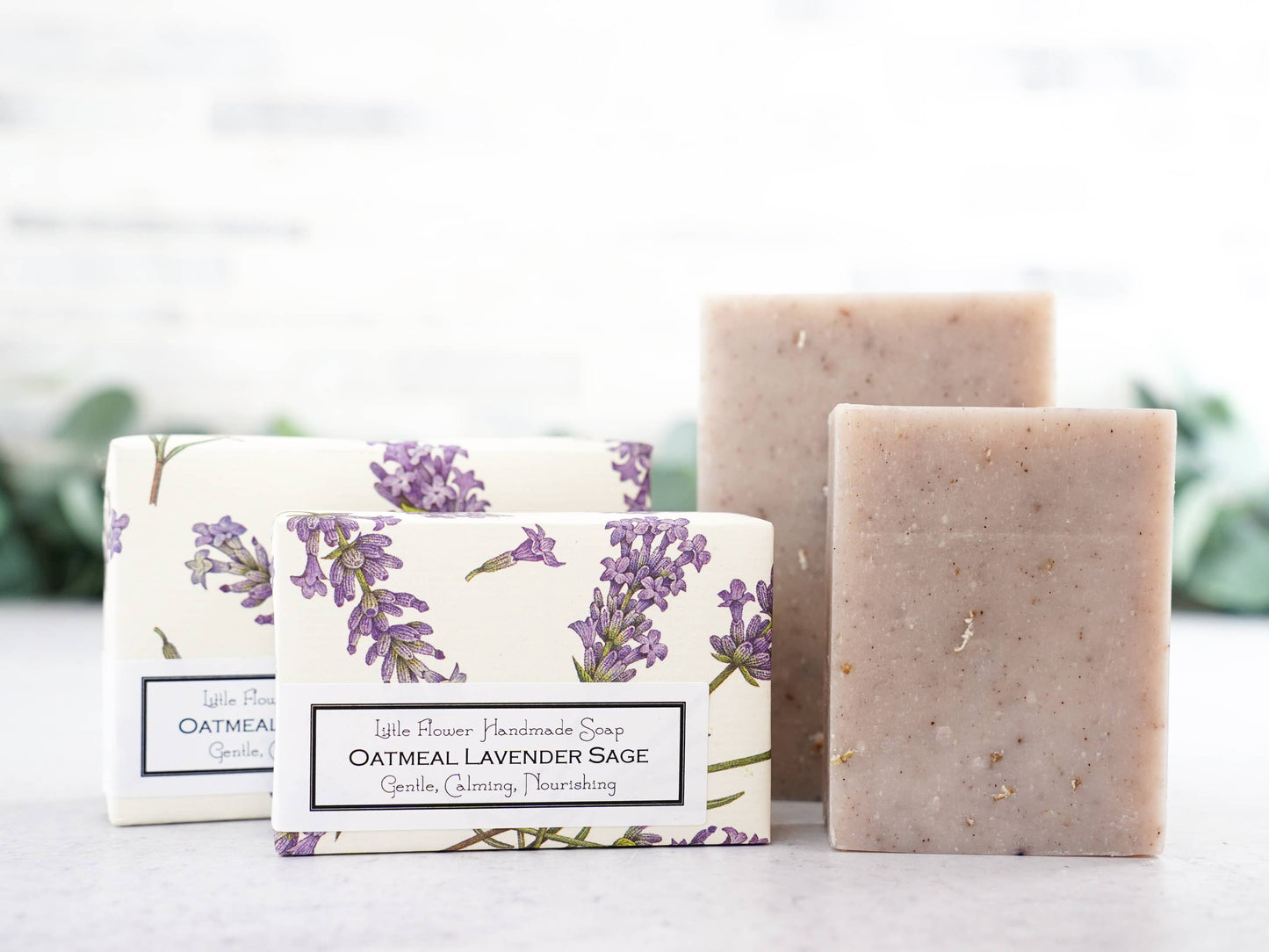 Oatmeal Lavender Sage Handmade Soap: 3.5 oz