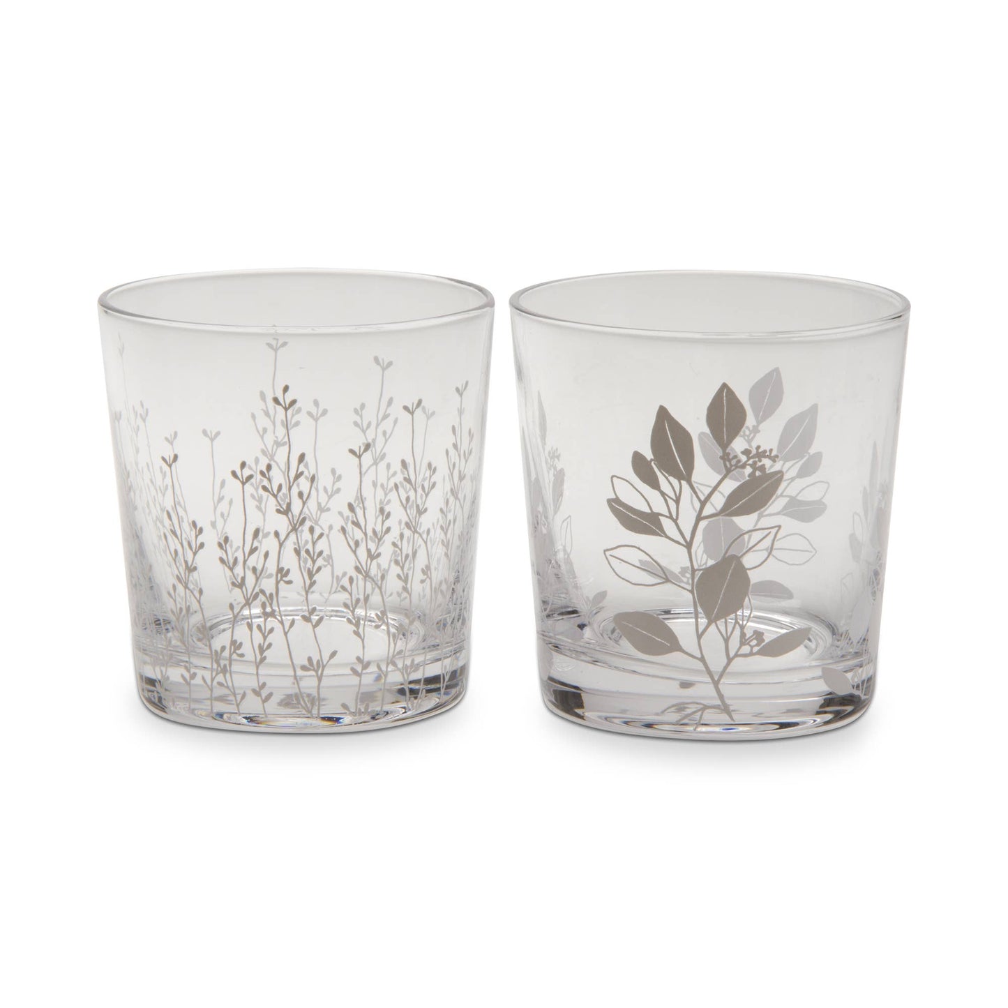 Leaf And Vine Drinks Glass Assortment Of 2 - White