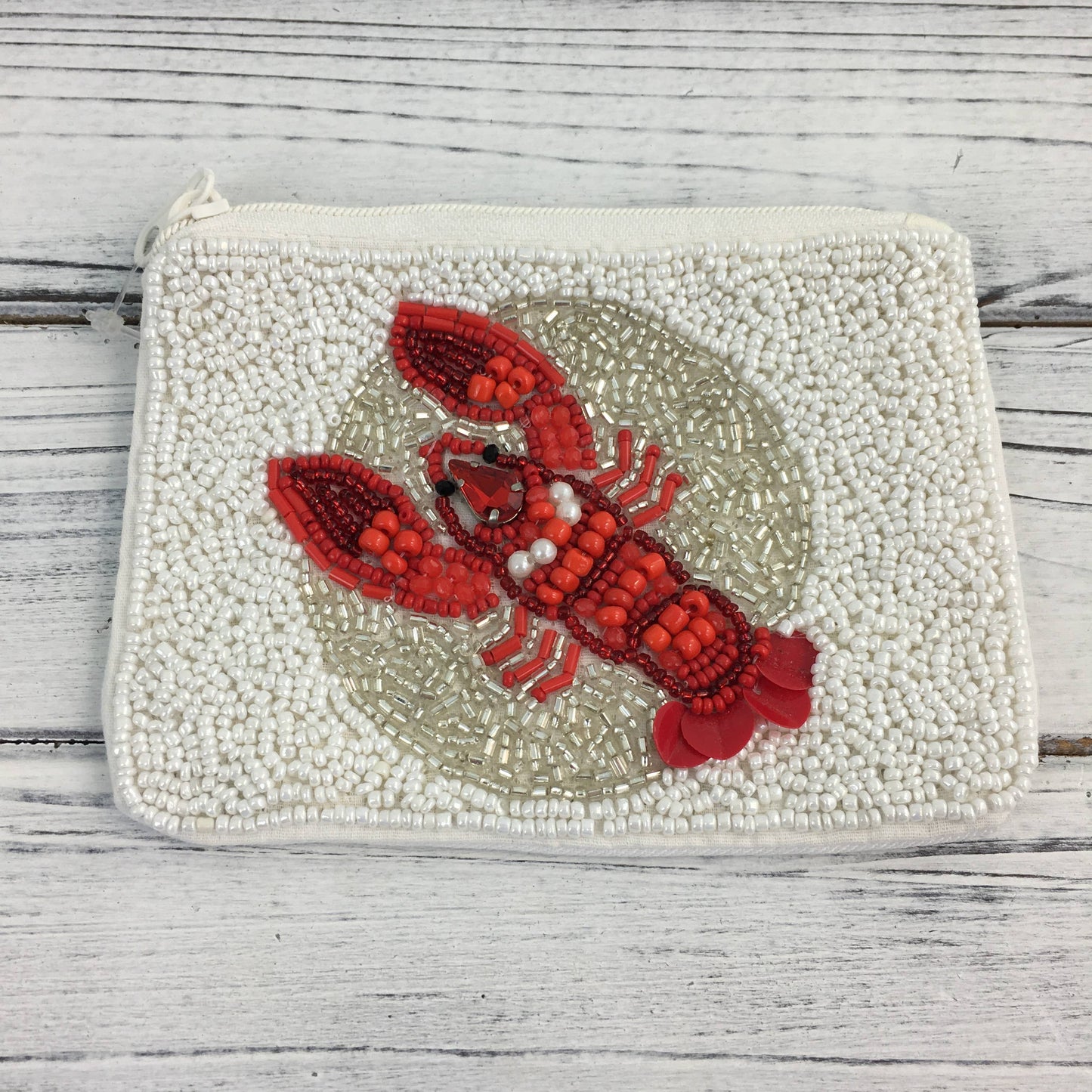 Beaded crawfish coin purse