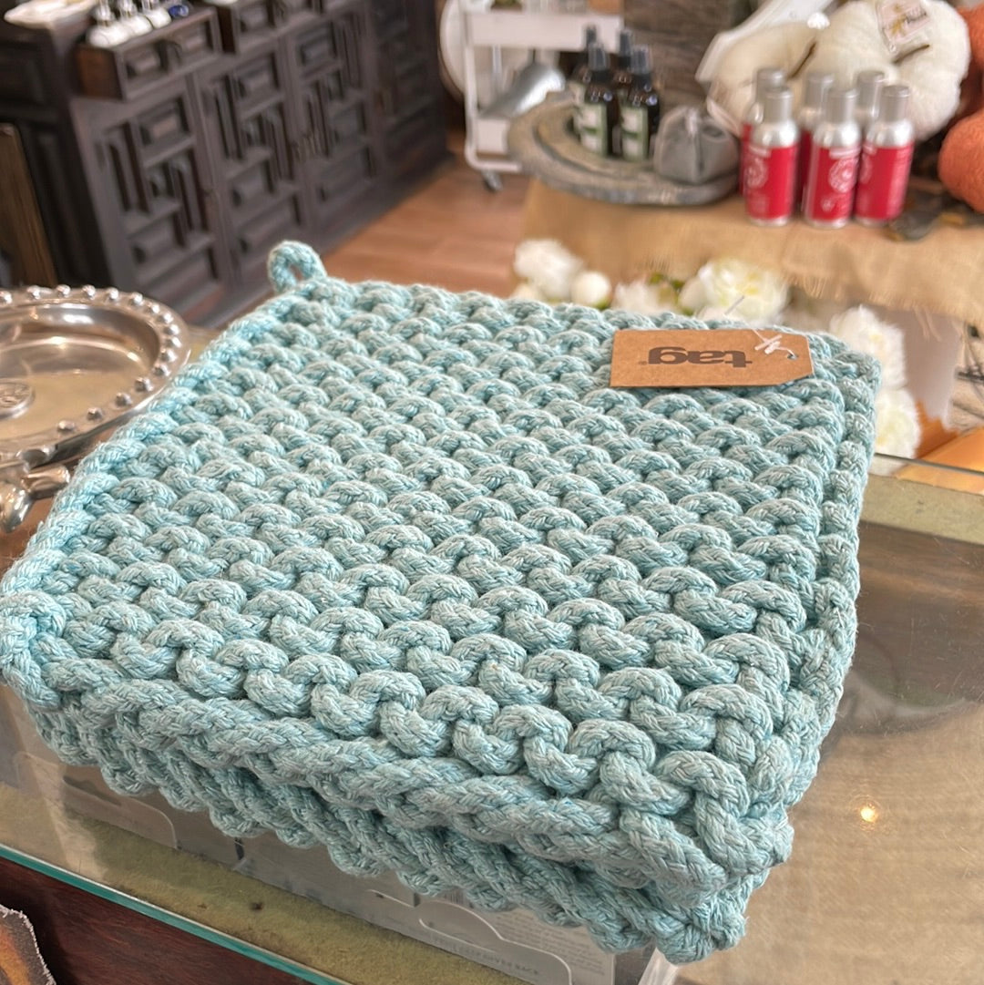 Aqua Crochet Trivet