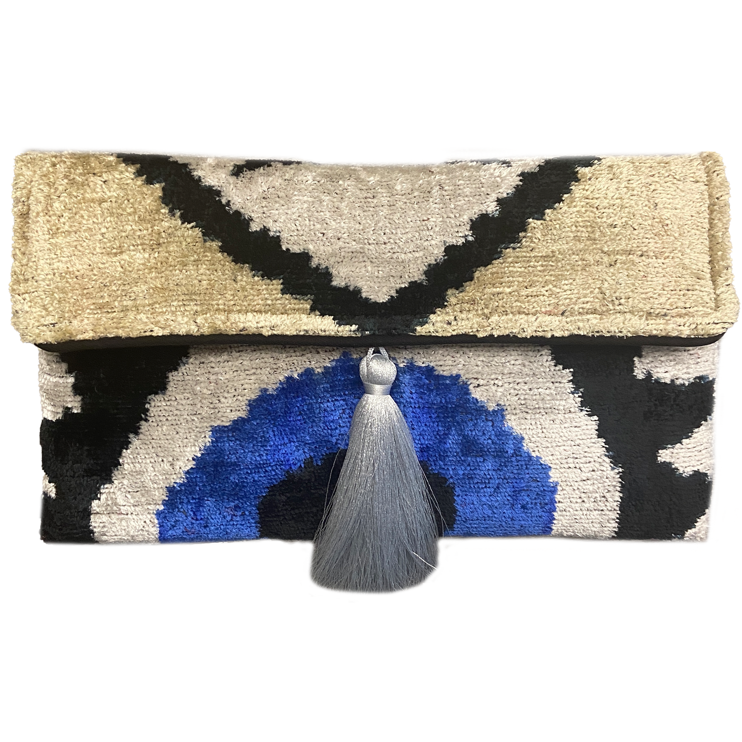 Ikat Assorted Velvet Clutch/Crossbody Bag: Wild Orchid