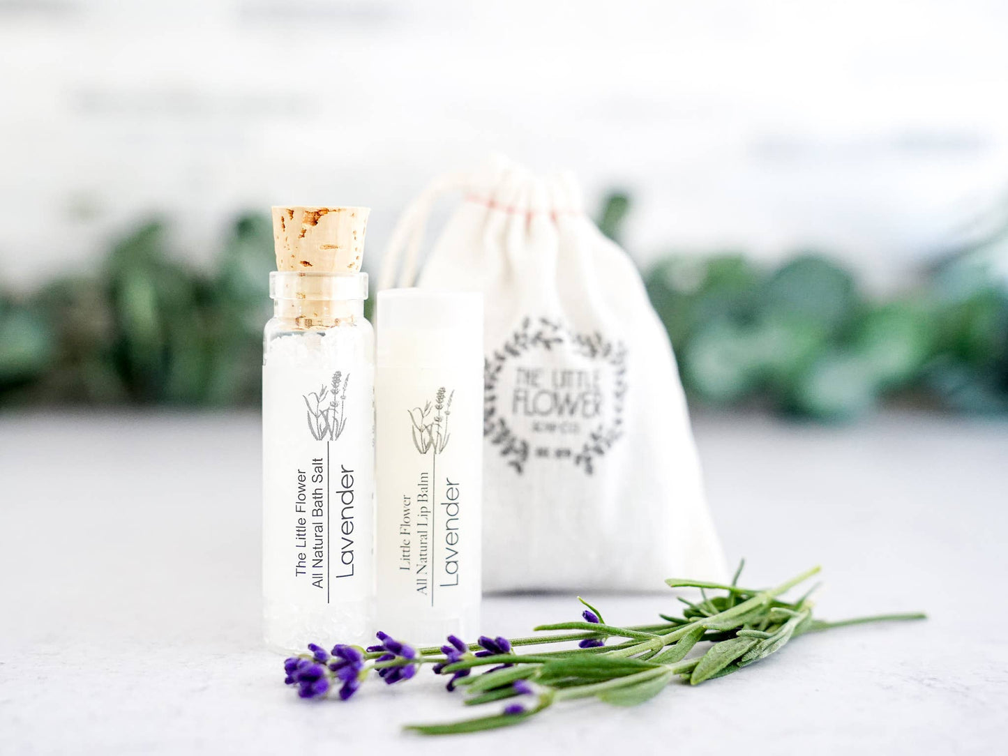 Mini Spa Gift Set with Bath Salt Vial: Lavender