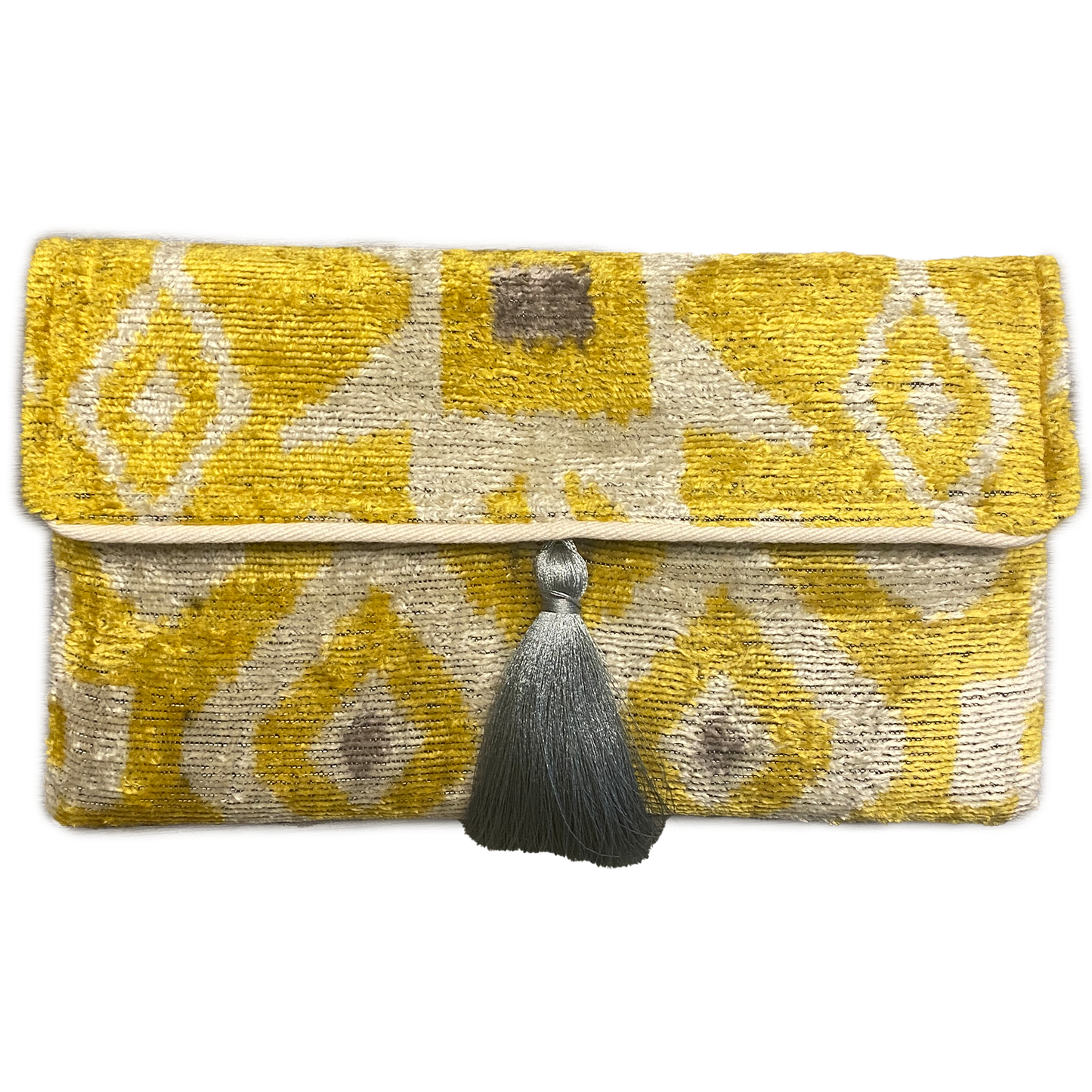 Ikat Assorted Velvet Clutch/Crossbody Bag: Wild Orchid