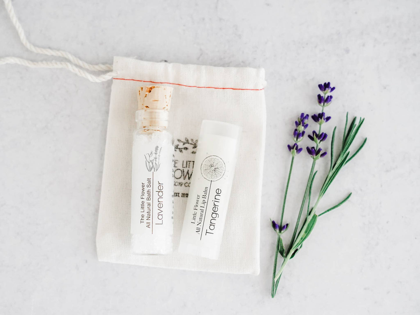 Mini Spa Gift Set with Bath Salt Vial: Lavender