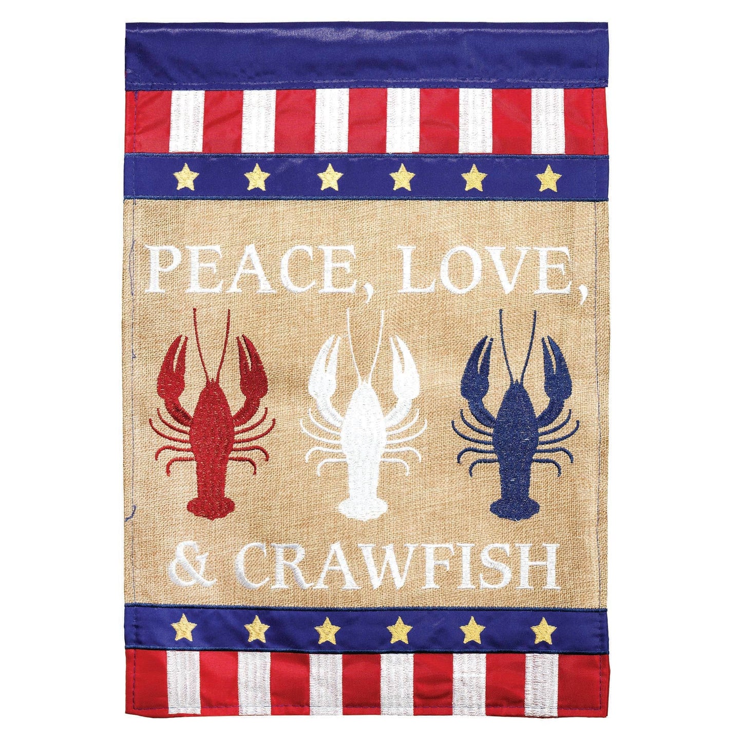 PEACE LOVE & CRAWFISH Flag-Large