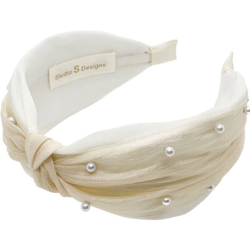 Ivory with Pearls Headband