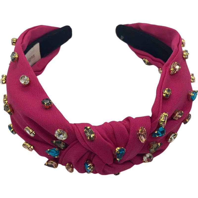 Pink with Multicolored Crystal Embellished Headband