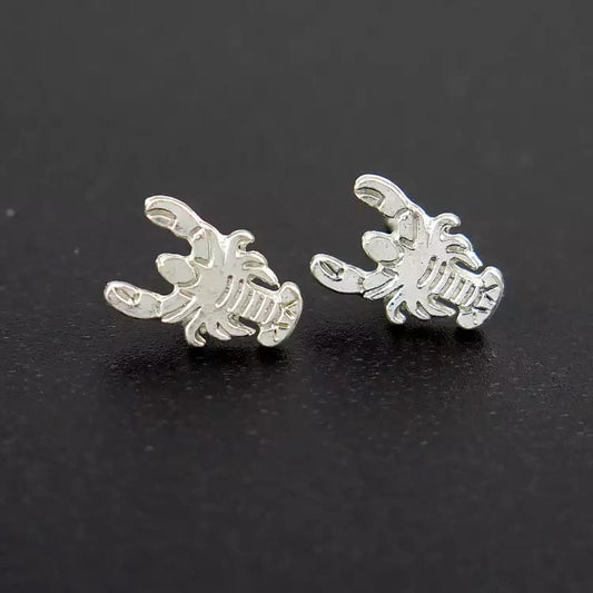 Silver Crawfish Stud Earrings