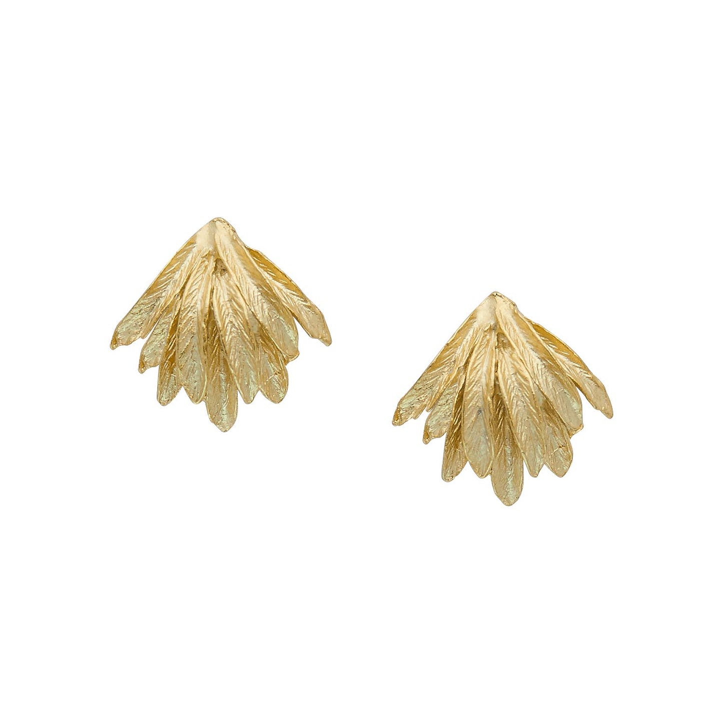 Gold Feather Burst Earrings