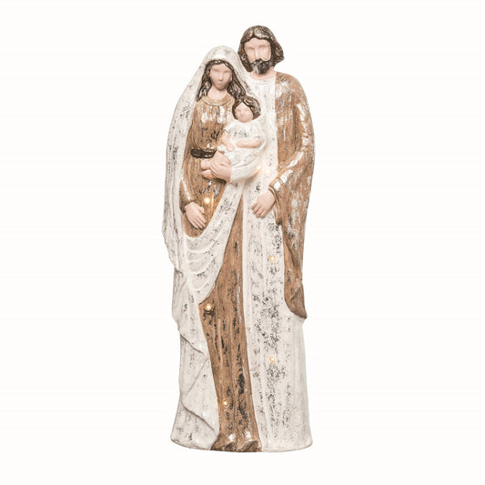 Resin Gold Light Up Holy Family Figurine