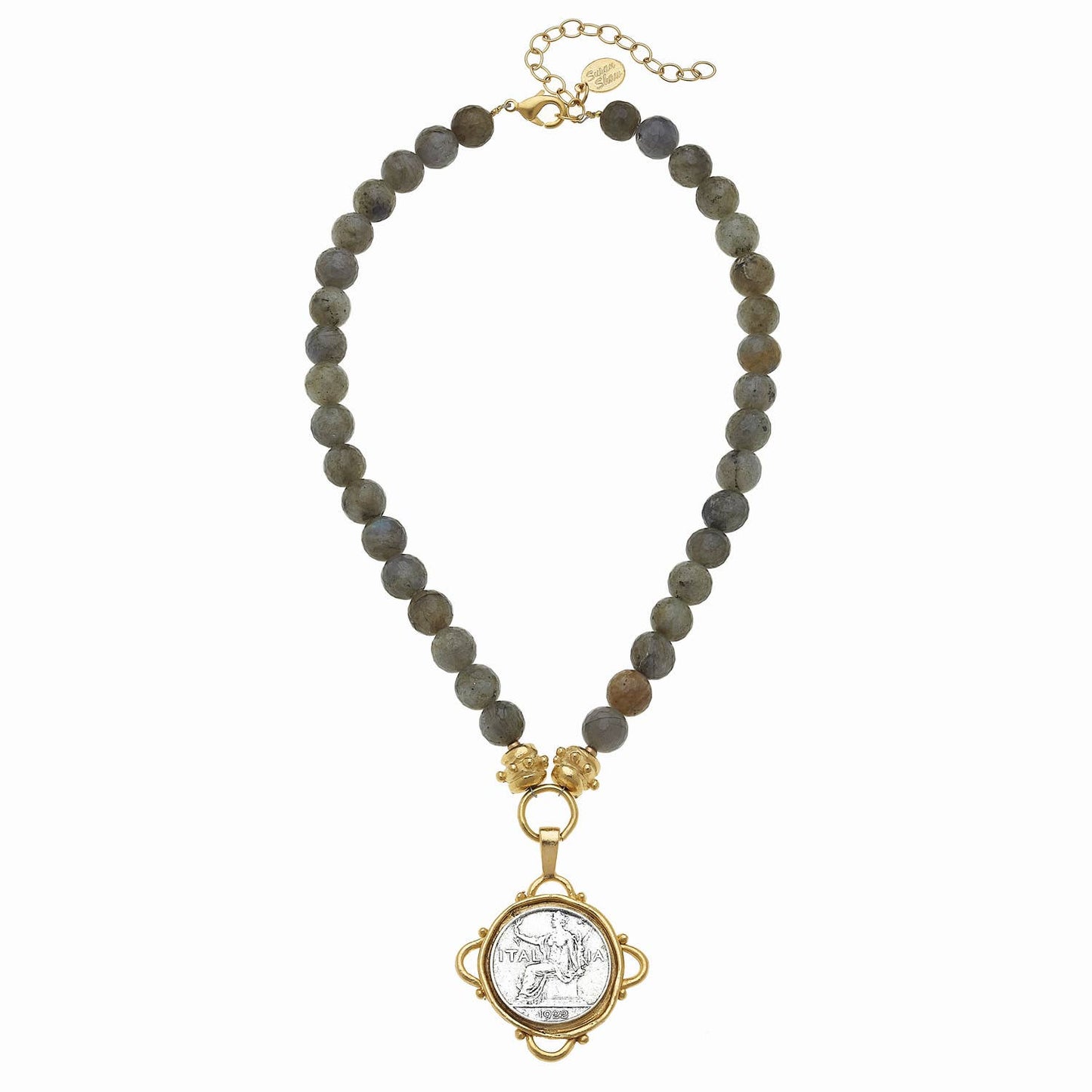 Handcast Gold and Silver Italian Coin on Necklace