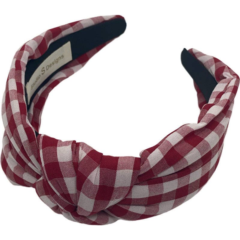 Red & White Check Headband