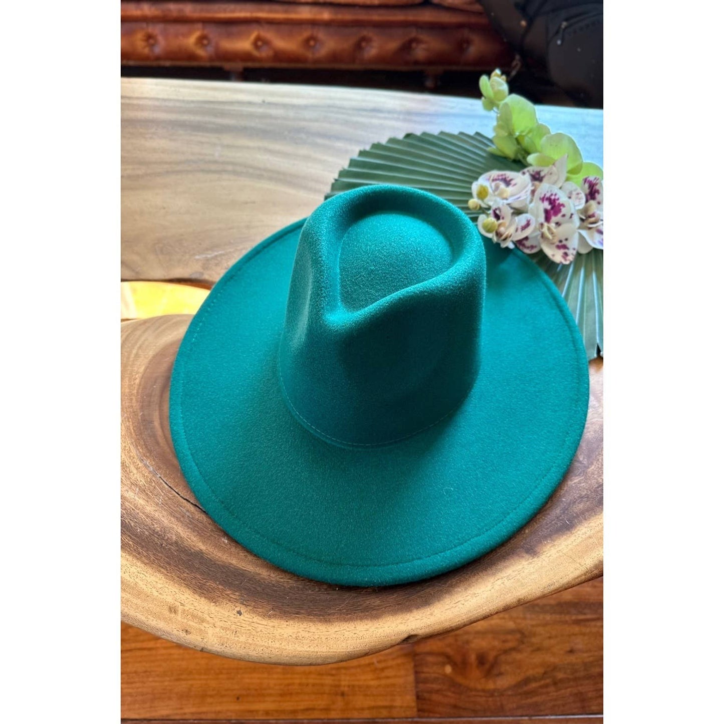 New Color WIDE BRIM DANDY PANAMA HAT FOR WOMEN  Primium Hat : GREEN / ONE SIZE