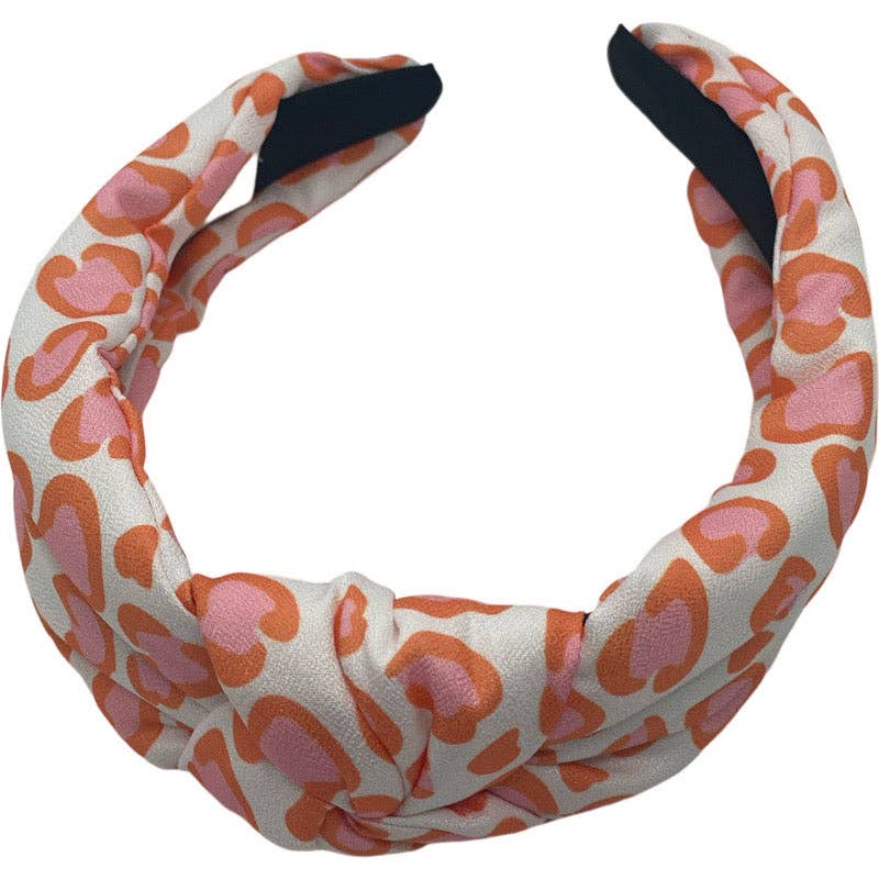 Pink Orange Leopard Headband